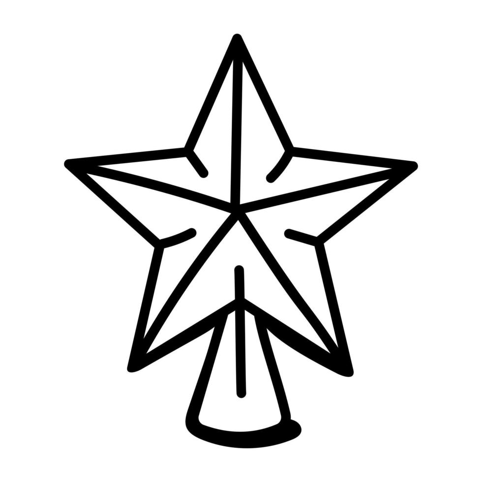ícone de doodle moderno de uma estrela vetor