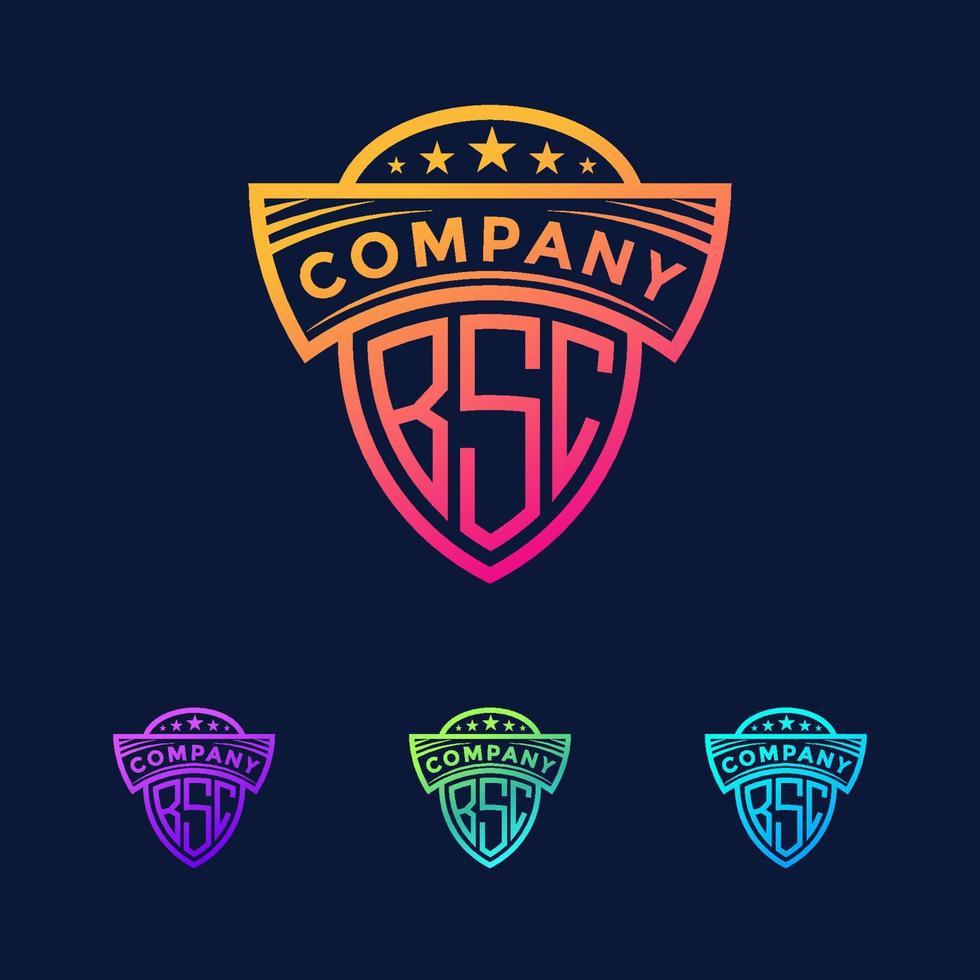 letras logotipo bsc, ícone comum bsc - monograma de esportes bsc vetor