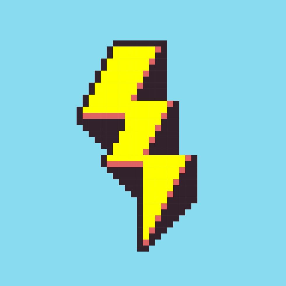 ícone de flash de pixel art vetorial para desenvolvimento de jogos vetor
