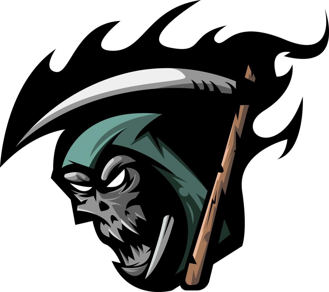 logotipo da mascote do ceifador vetor