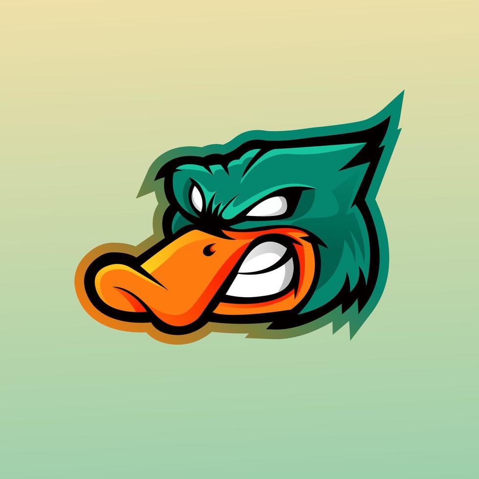 vetor de design de logotipo de mascote de pato com estilo de conceito de ilustração moderna para distintivo, emblema