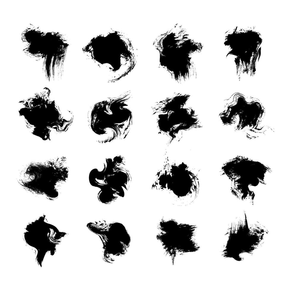 conjunto de vetor de blob de tinta preta abstrata. ilustração vetorial
