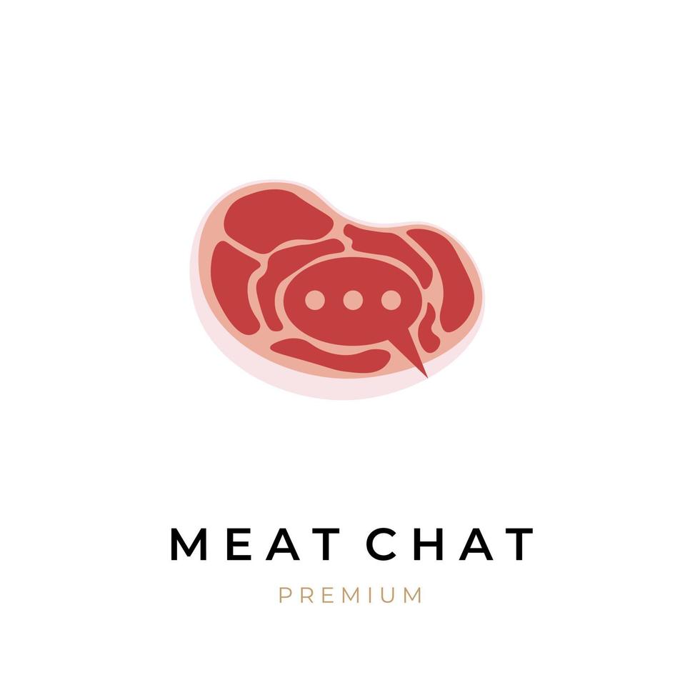 logotipo de ilustração abstrata de bate-papo de carne vetor