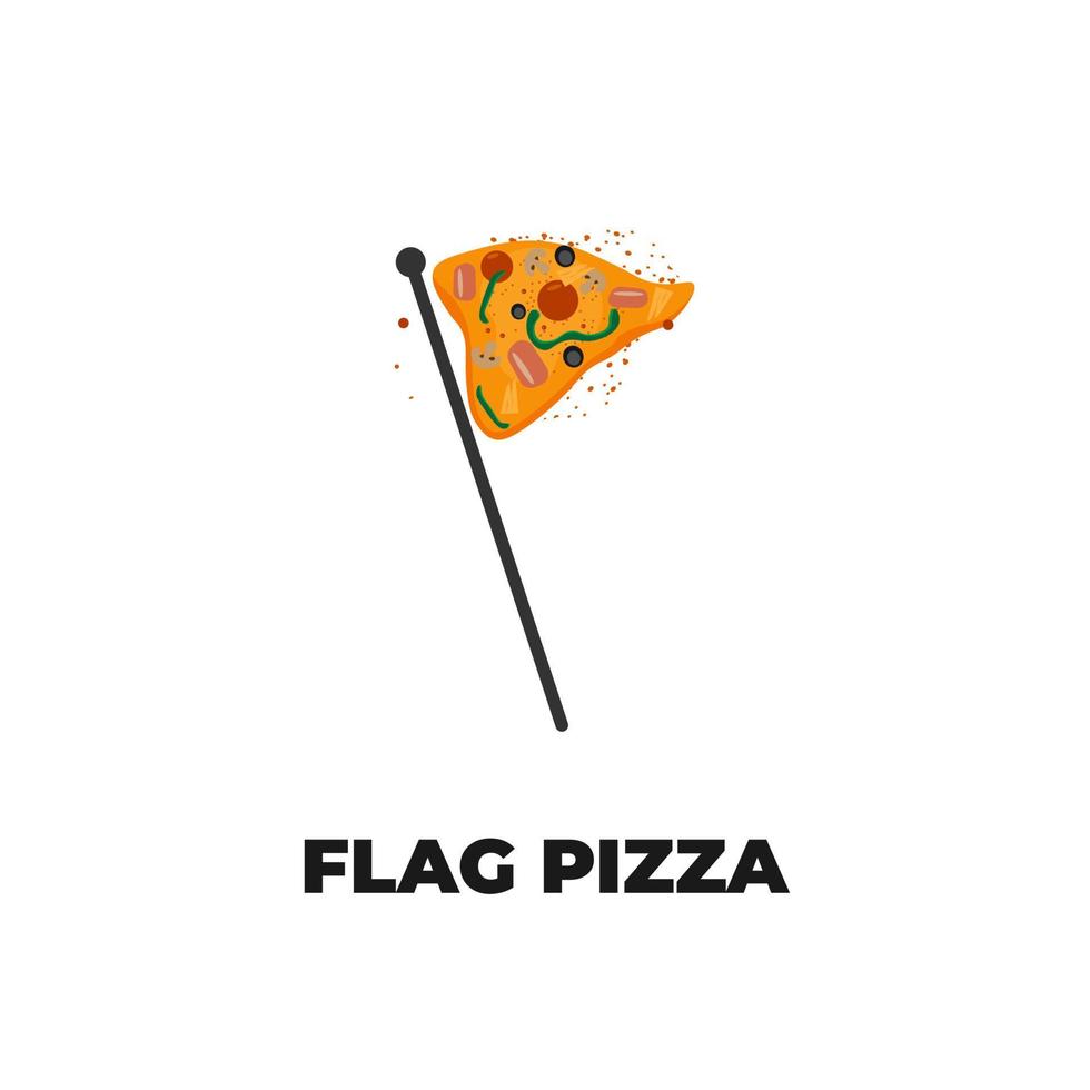 logotipo de ilustração de bandeira abstrata de pizza vetor