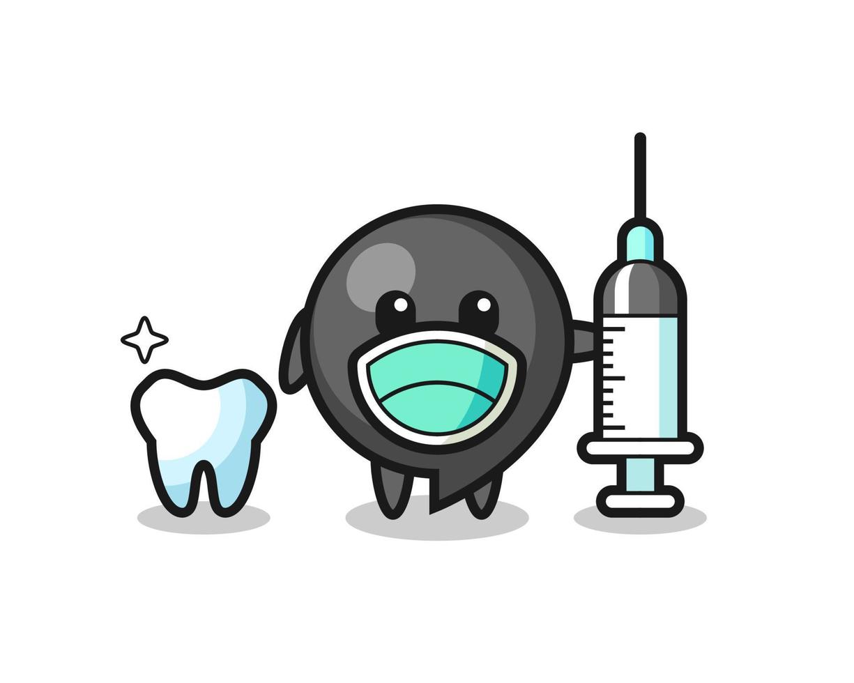 personagem mascote do símbolo de vírgula como dentista vetor