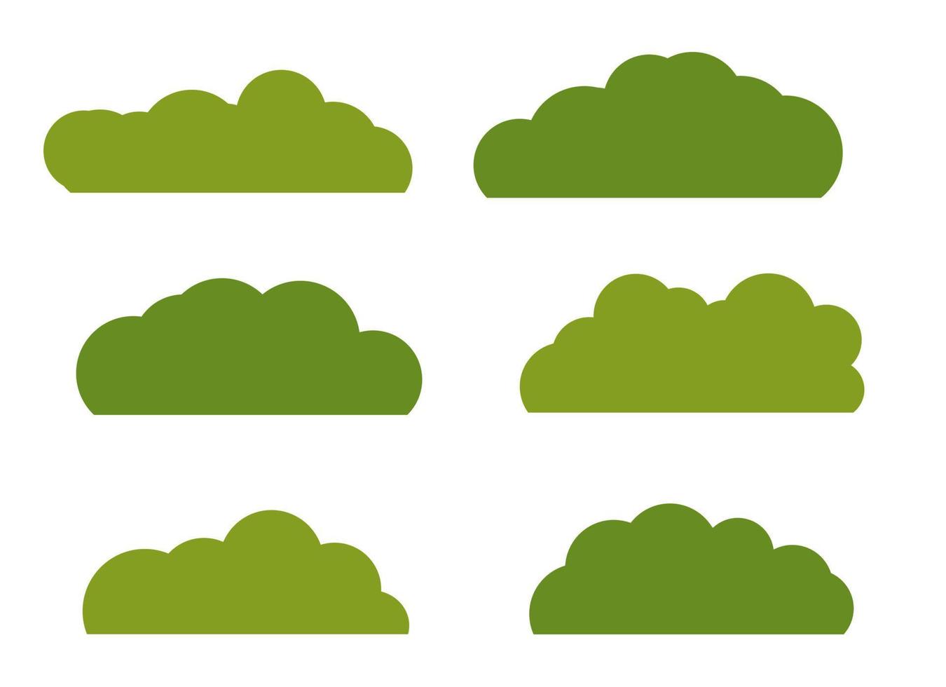 ícone plana de paisagem de arbusto verde isolado no fundo branco. ilustração vetorial vetor