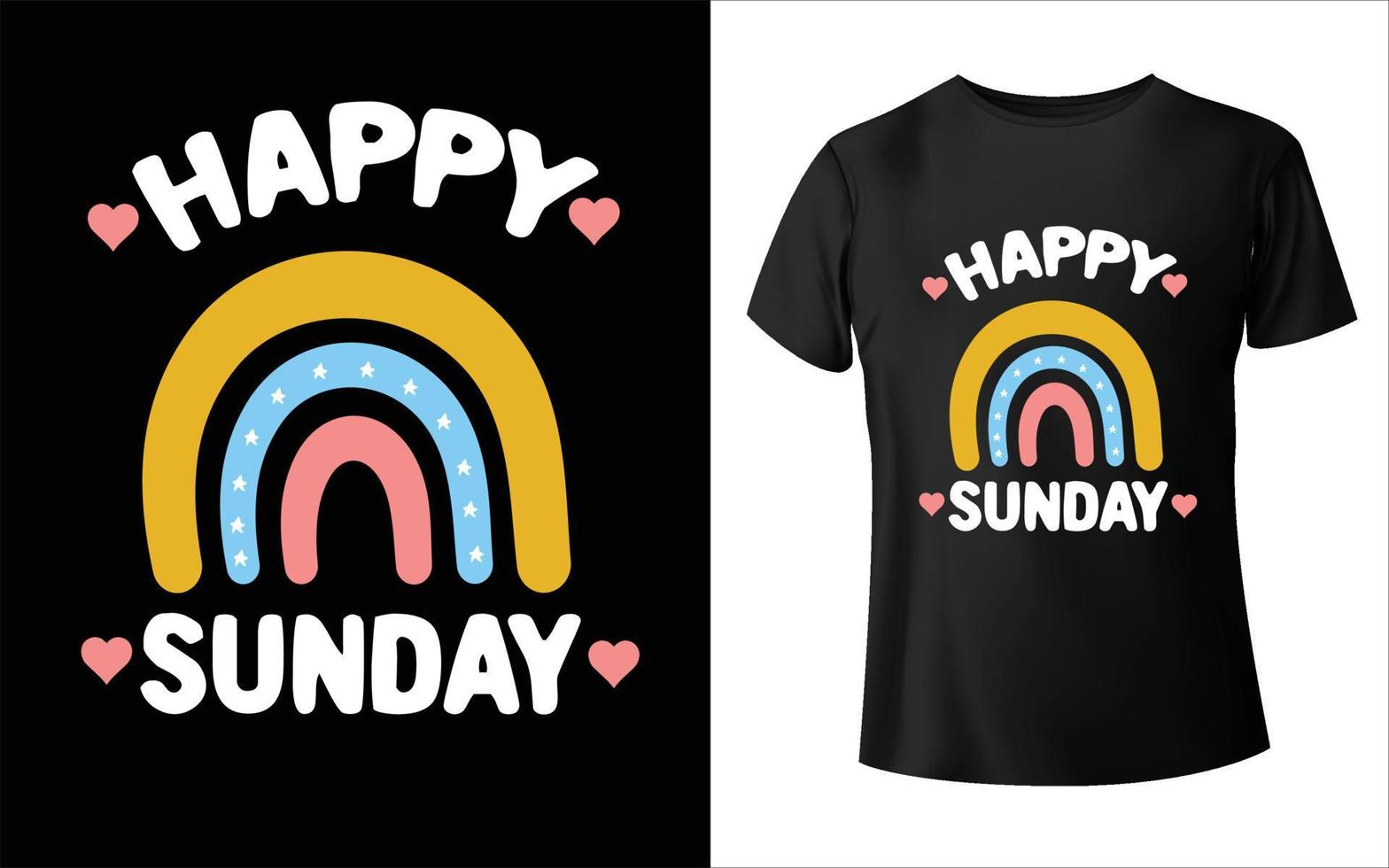 feliz domingo design de camiseta nome da semana design de camiseta vetor
