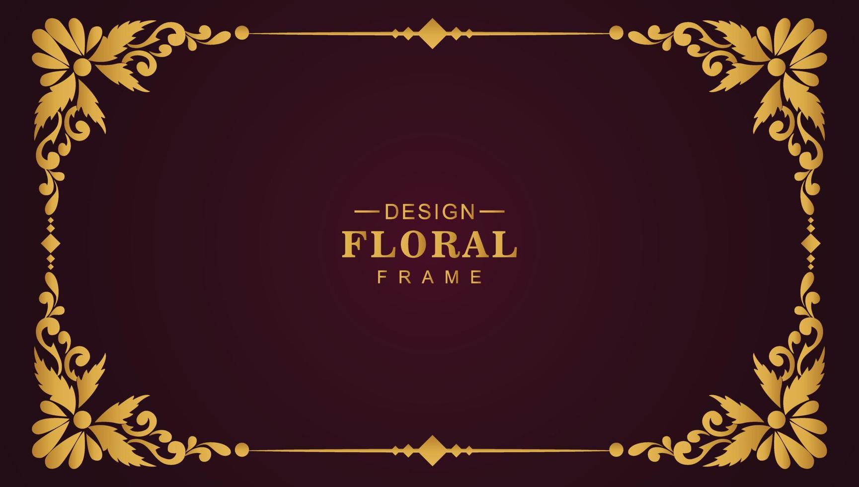 fundo de banner de moldura floral ornamental dourada de luxo vetor