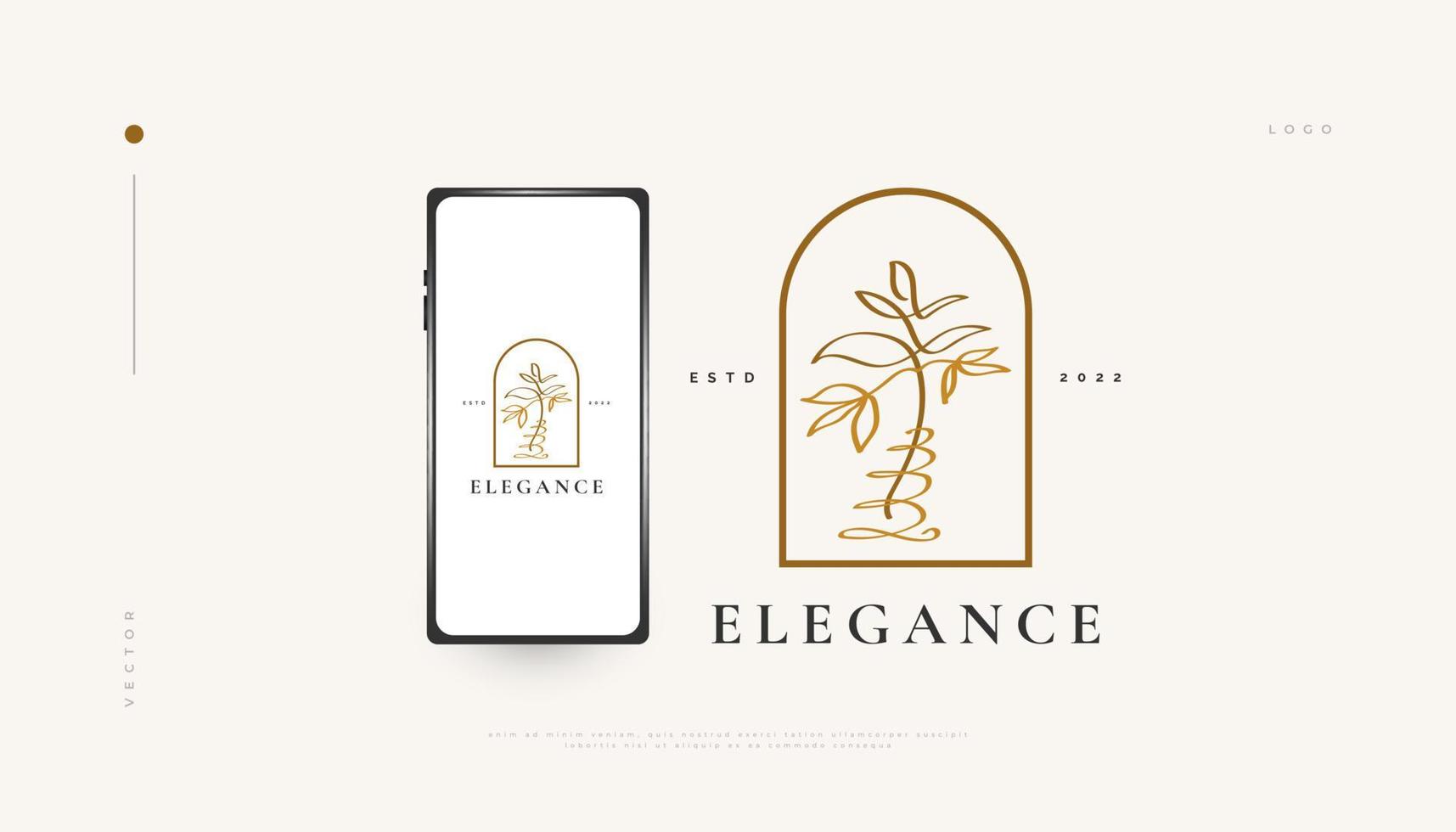 logotipo de flores de luxo e mínimo, adequado para marca de spa, beleza, salão ou cosméticos. ilustração de logotipo floral e folhas vetor