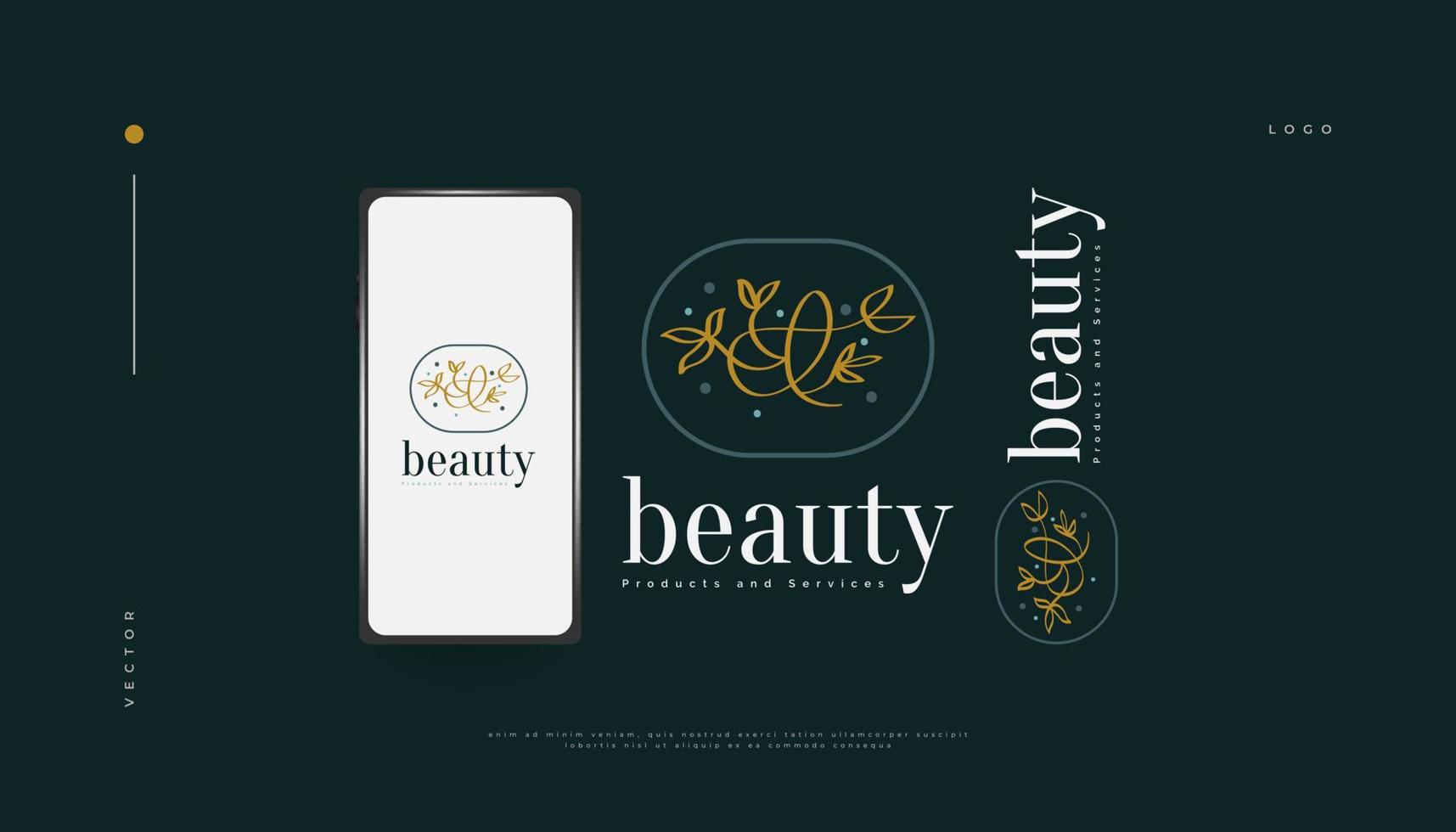 logotipo de flores de luxo e mínimo, adequado para marca de spa, beleza, salão ou cosméticos. ilustração de logotipo floral e folhas vetor