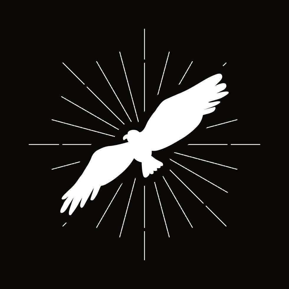 logotipo retro da silhueta da águia vetor