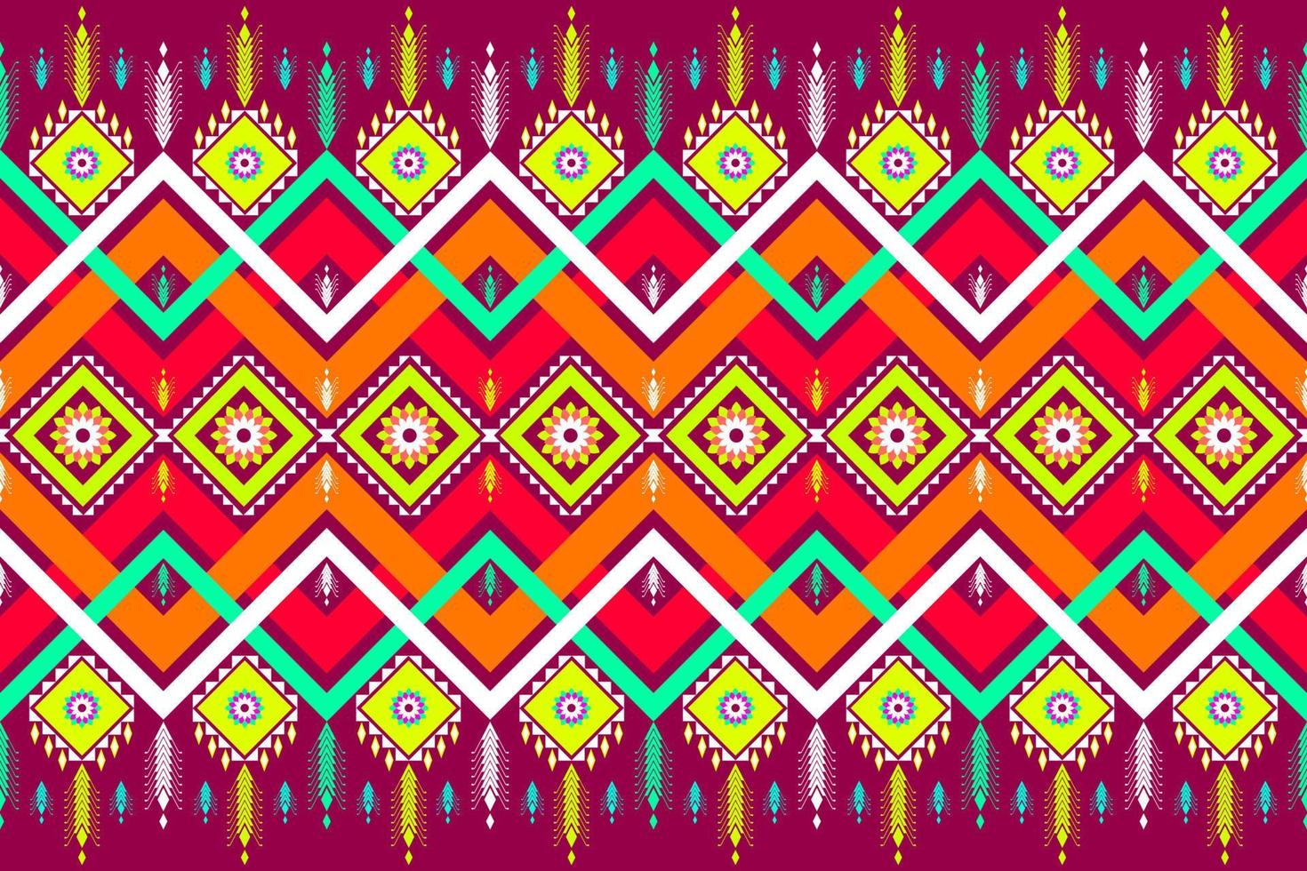 design tradicional de padrão étnico geométrico para plano de fundo, tapete, papel de parede, roupas, embrulho, batik, tecido, sarongue, estilo de bordado de ilustração vetorial. vetor