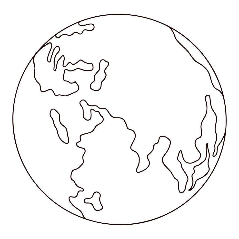 planeta Terra gravado isolado no fundo branco. esfera vintage do mundo em estilo desenhado à mão. vetor