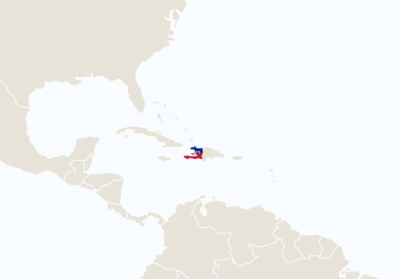 américa do sul com mapa do haiti destacado. vetor