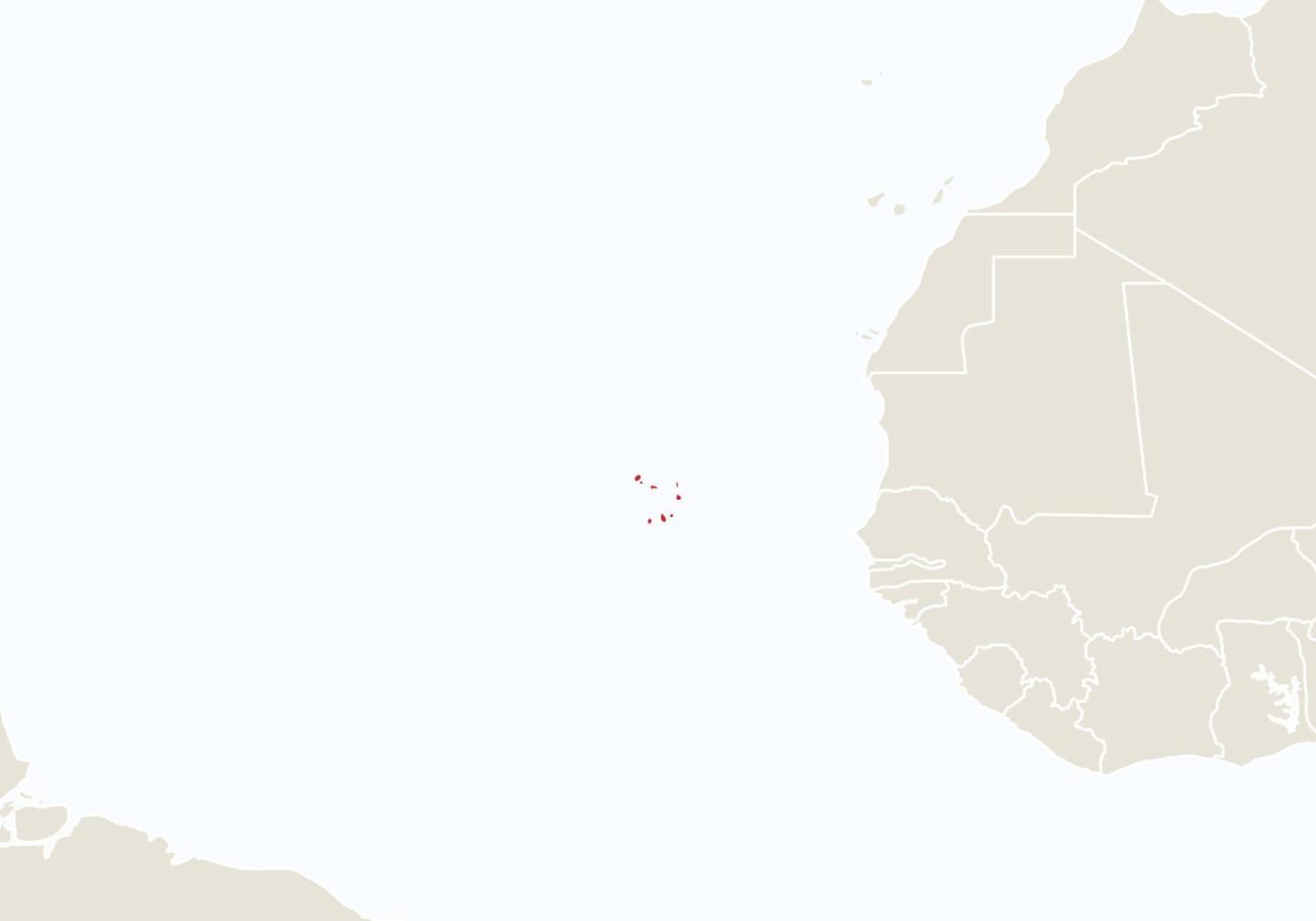 áfrica com mapa destacado de cabo verde. vetor