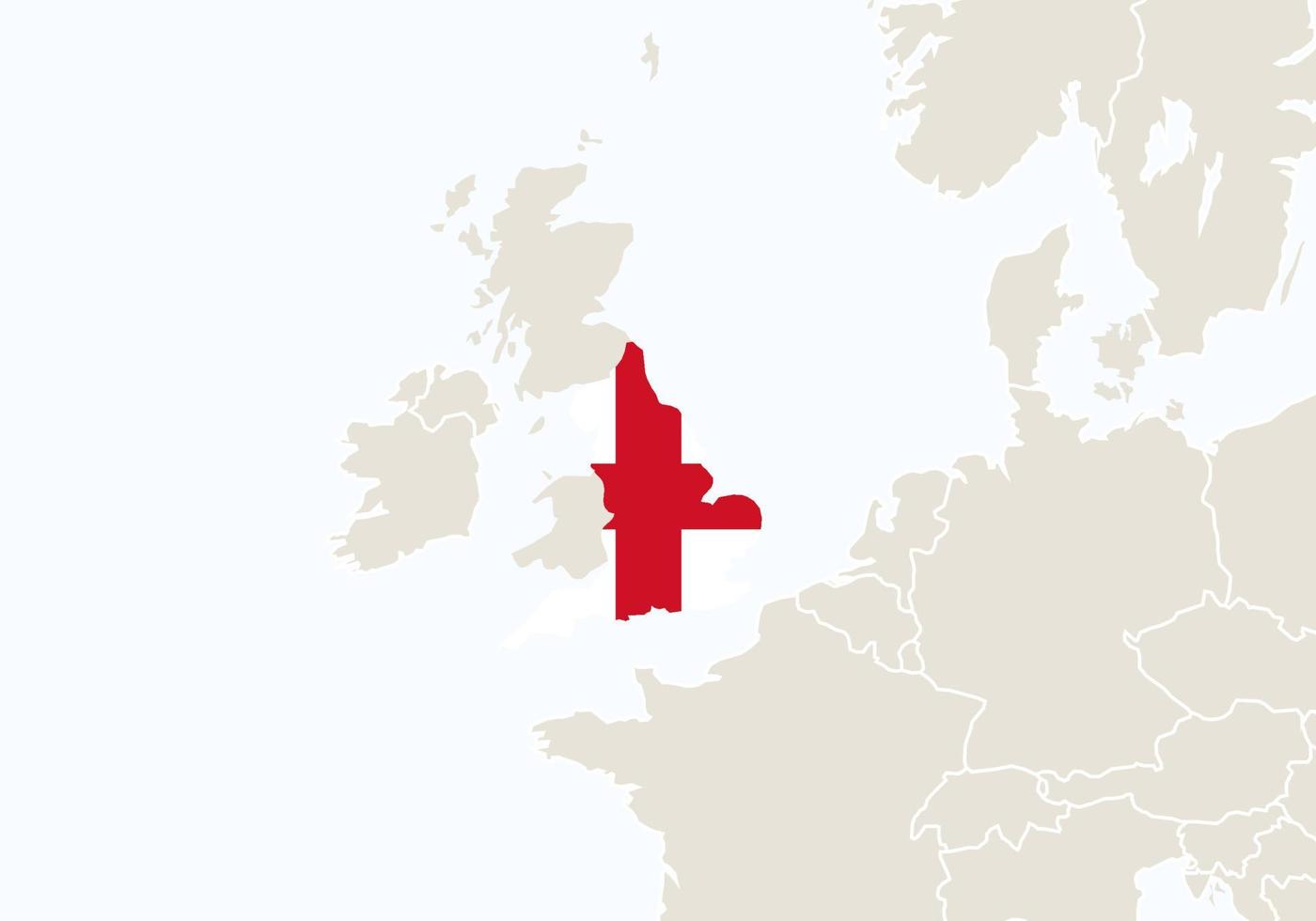 europa com mapa destacado da inglaterra. vetor