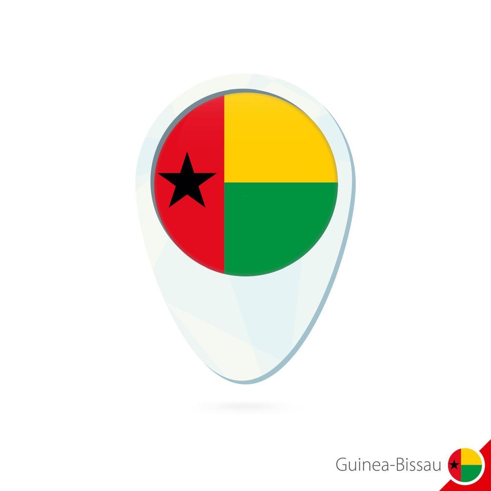 ícone de pino de mapa de localização de bandeira guiné-bissau sobre fundo branco. vetor