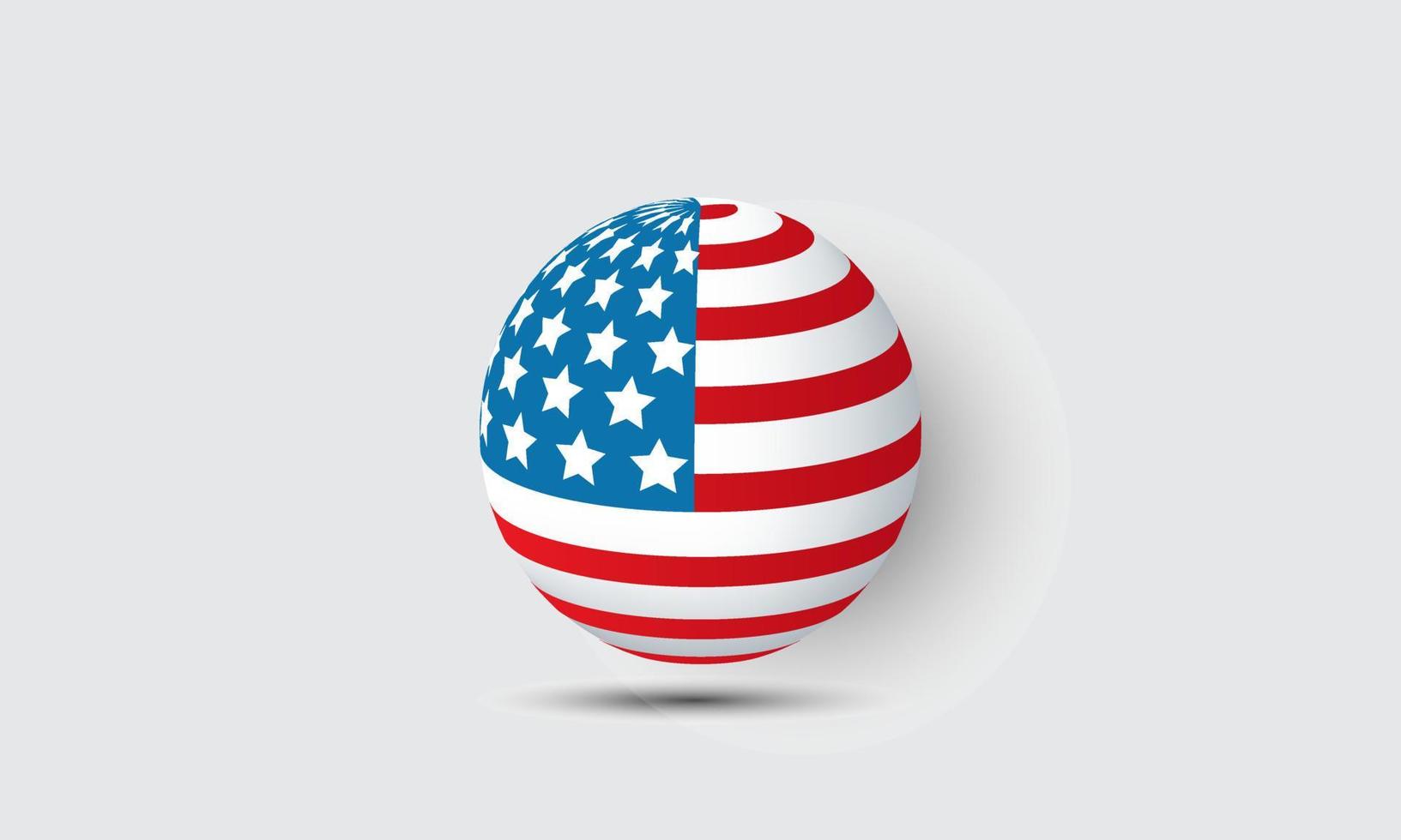 ícone de estilo plano de círculo de bandeira dos EUA exclusivo isolado no vetor