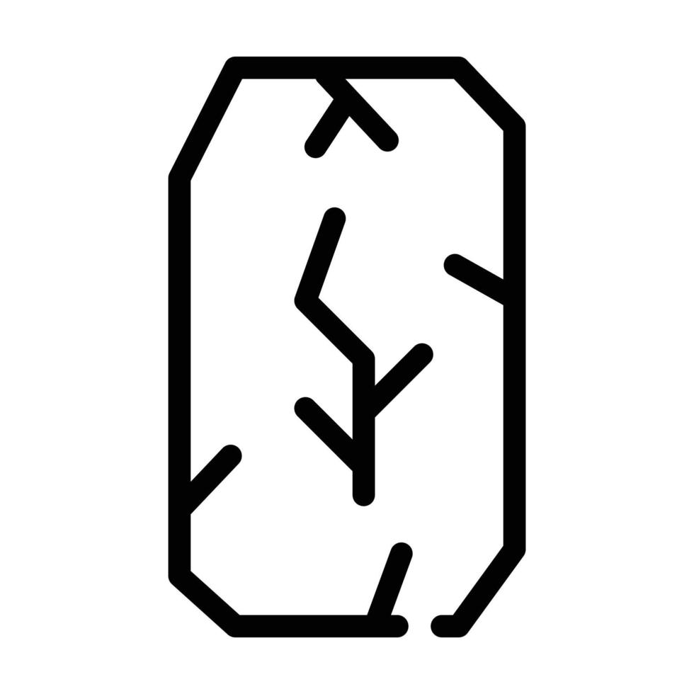runas de adivinhação ícone de linha vector ilustração preta