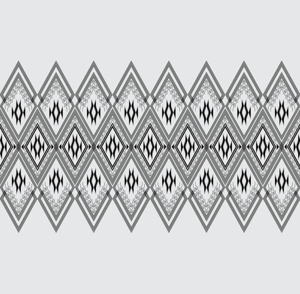 design de bordado de textura étnica geométrica com design de fundo azul escuro, saia, tapete, papel de parede, roupas, embrulho, batik, tecido, folha branca, vetor de formas de triângulo amarelo e rosa, ilustração