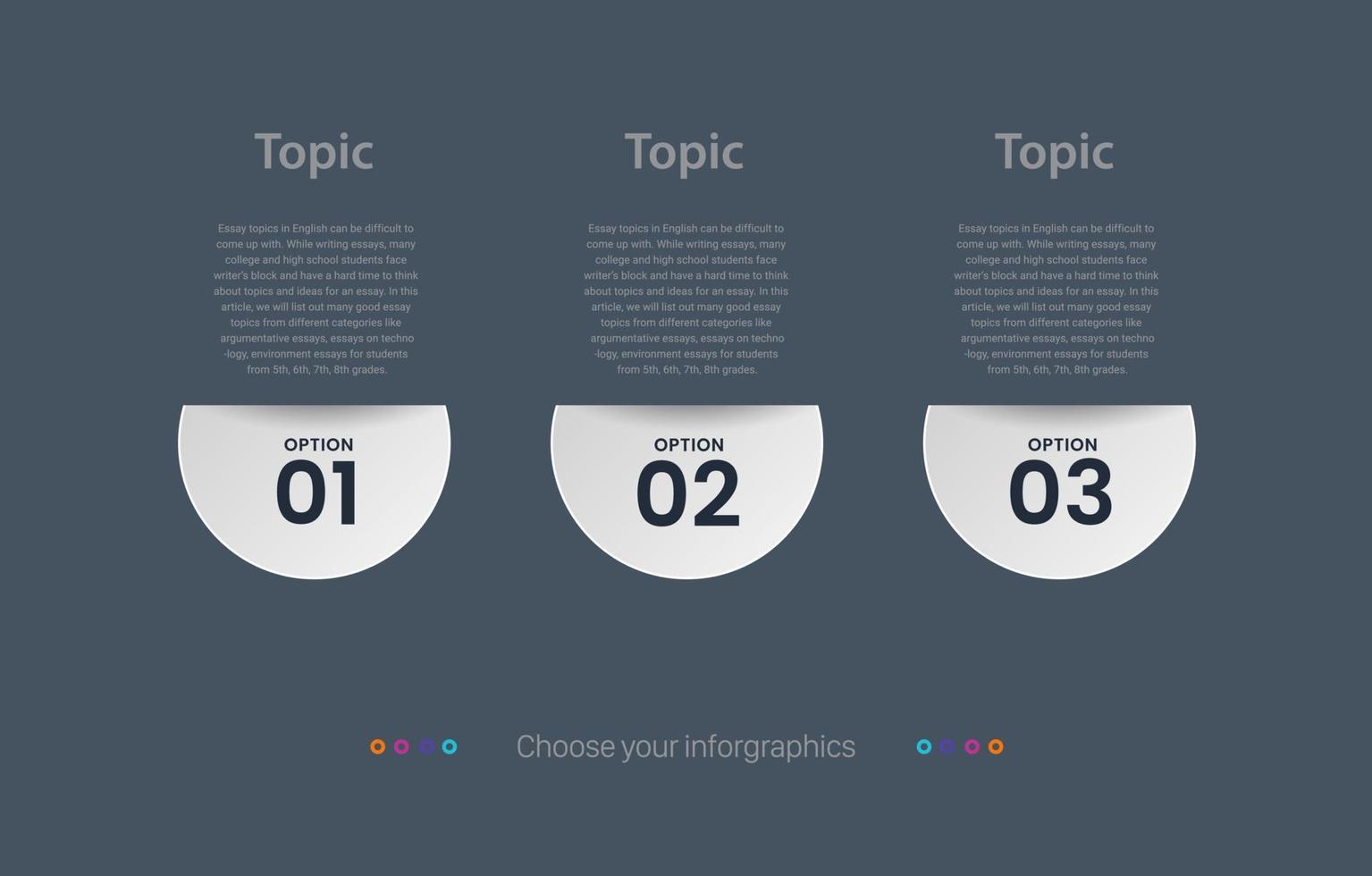 ilustração vetorial de layout de cinco infográficos vetor