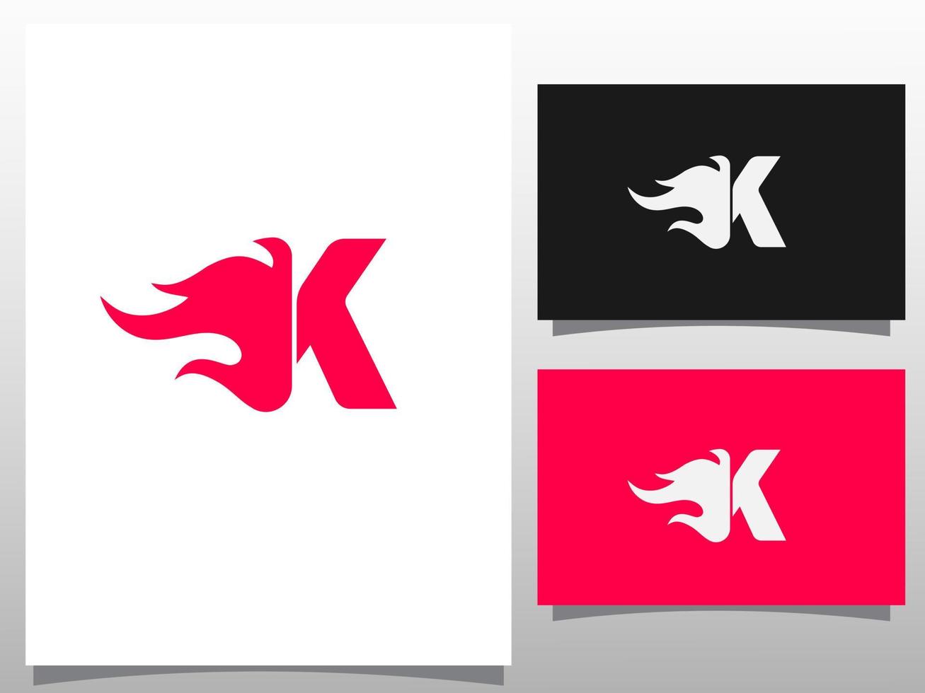 design de logotipo de vetor de letra k ardente