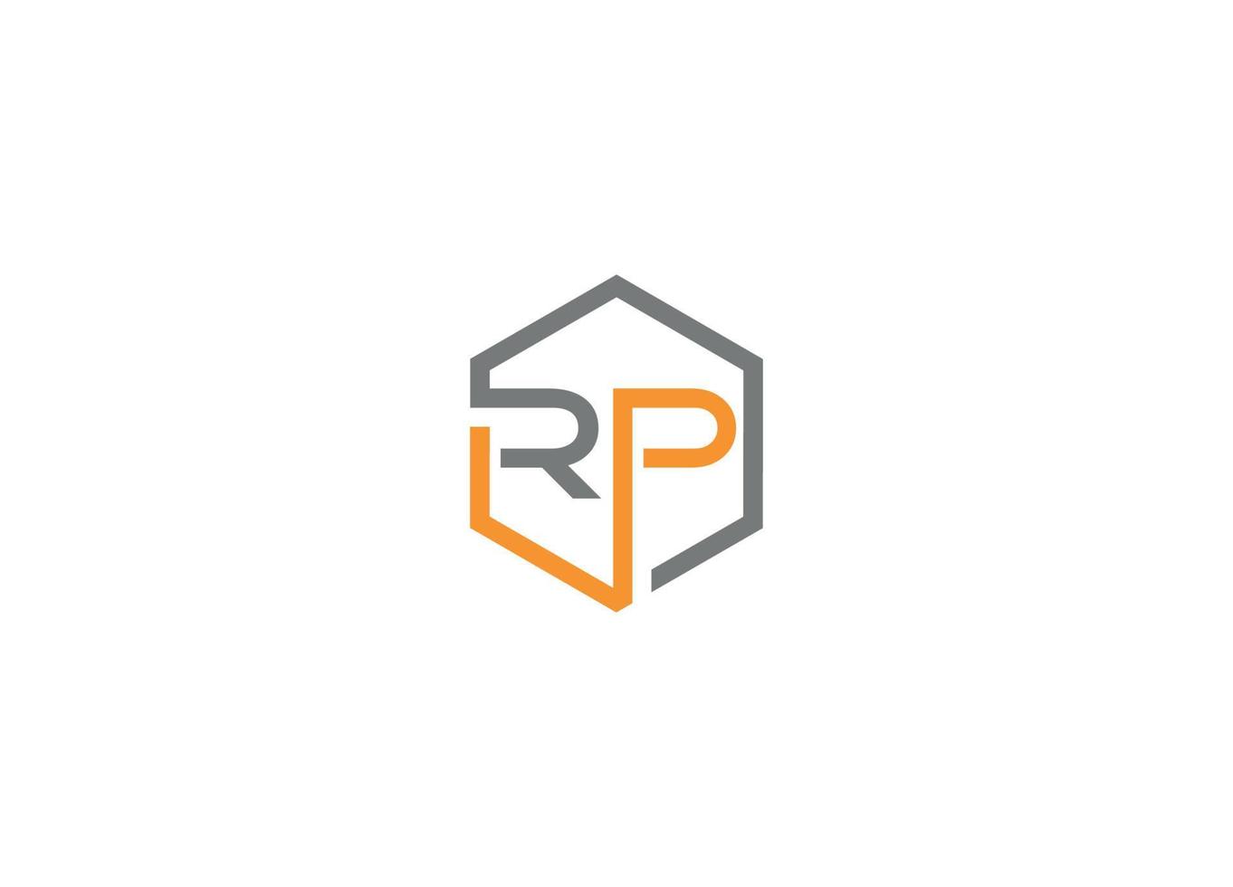 design de logotipo de carta rp com modelo de ícone de vetor moderno criativo