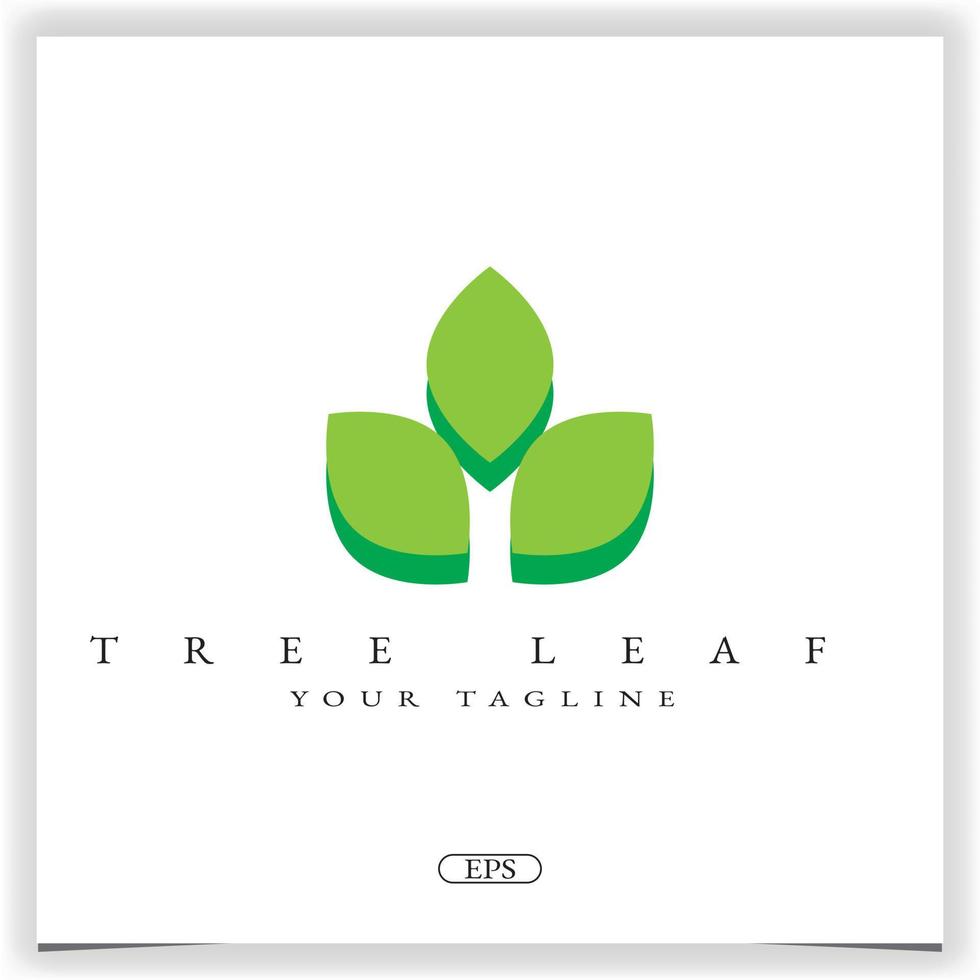 logotipo de folha de árvore modelo elegante premium vetor eps 10