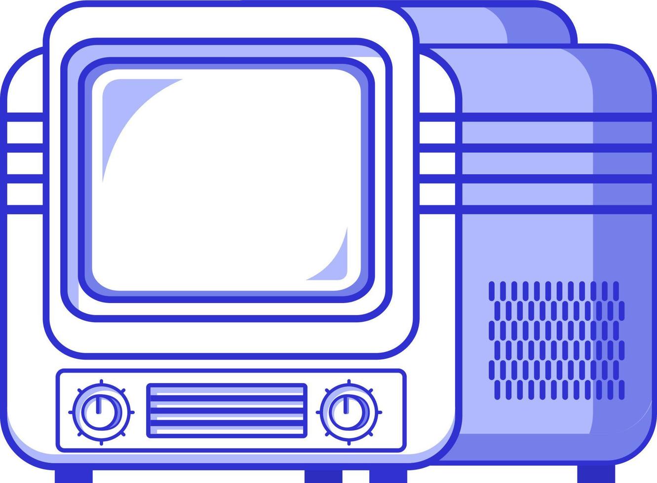velho tv.retro vintage tv icon.outline vetor plano isolado em um background.symbol branco para um aplicativo móvel ou site.