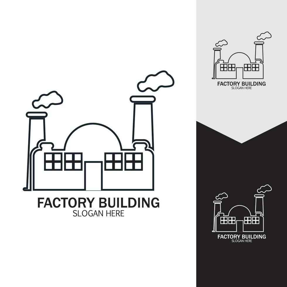 vetor de ícones de construção de fábrica