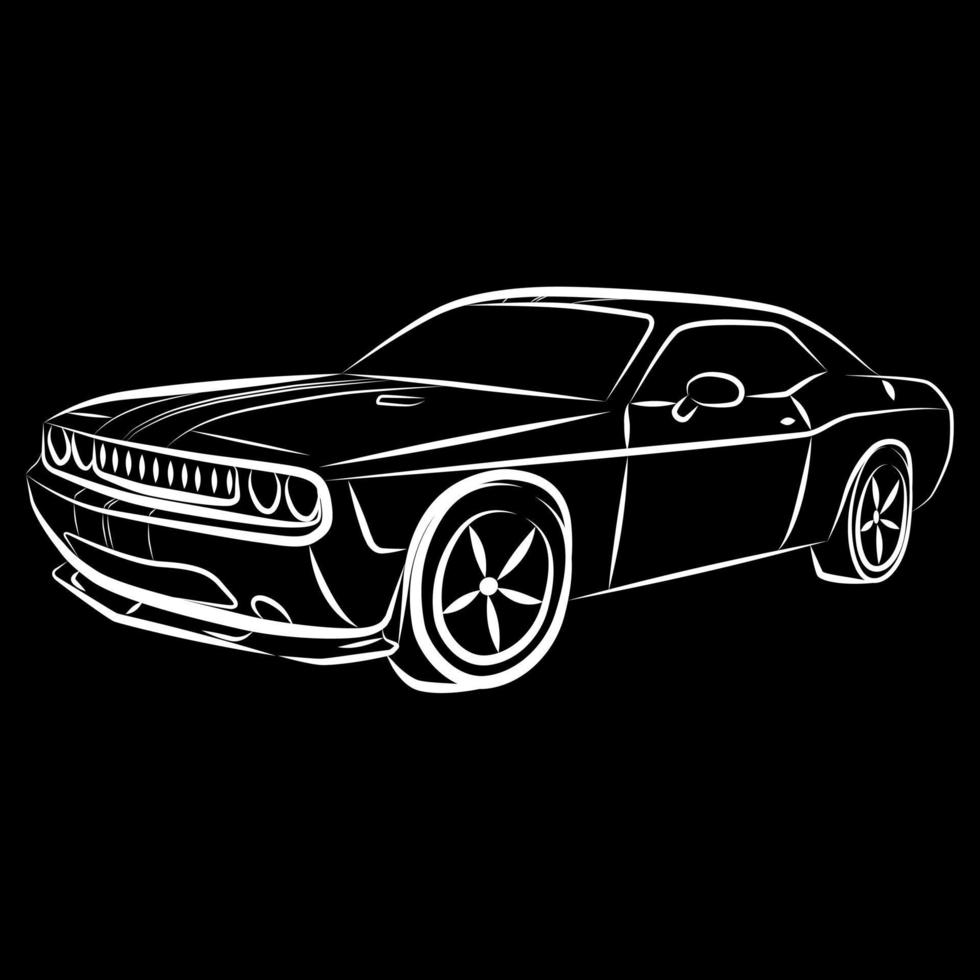 ilustração de carro esportivo para design de camiseta. vetor