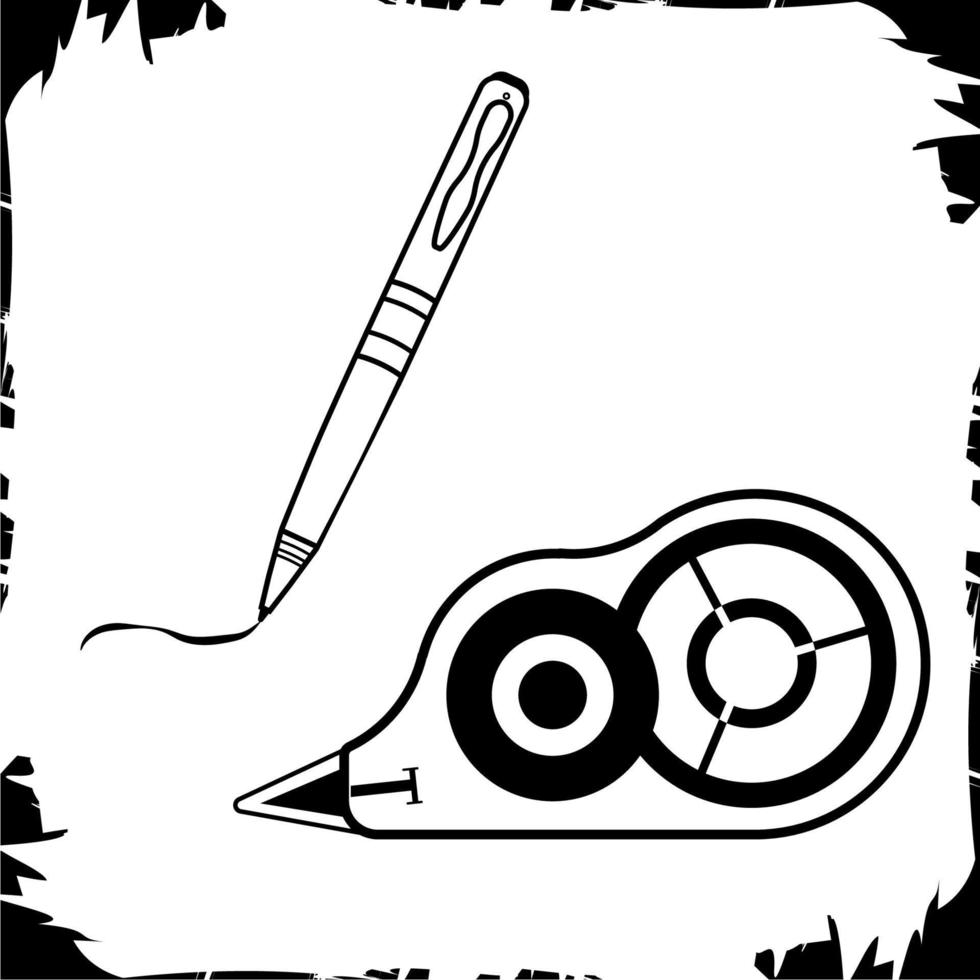 vetor objetos ilustração ícone esferográfica e caneta de correção
