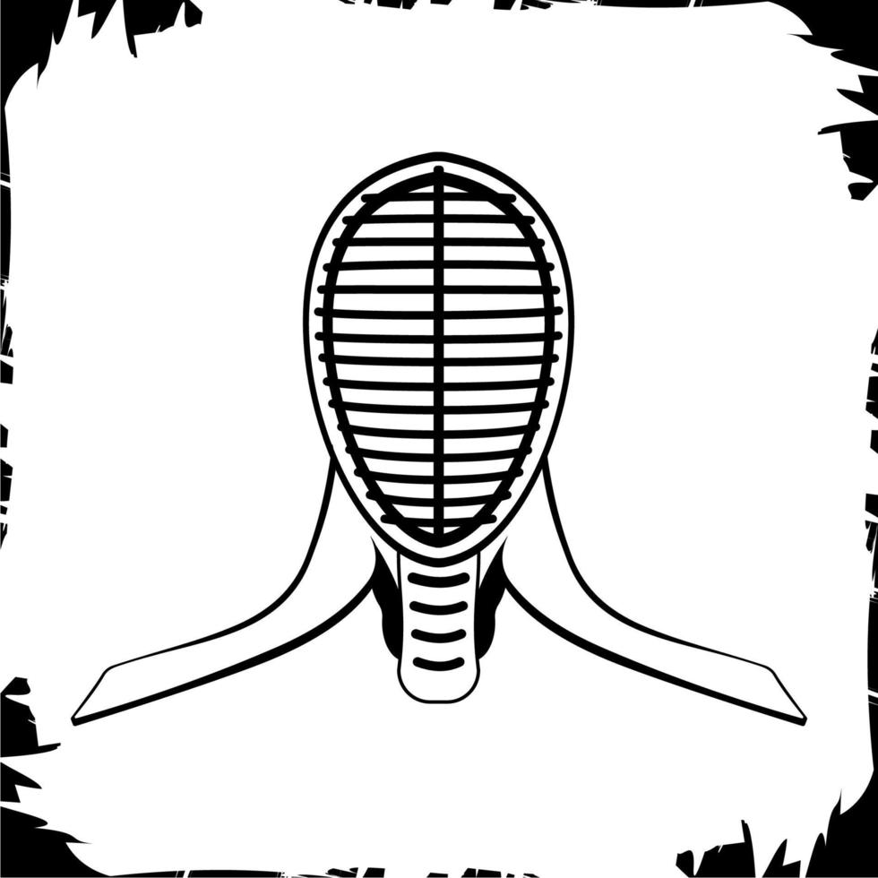ícone de ilustração de objetos vetoriais máscara de kendo vetor