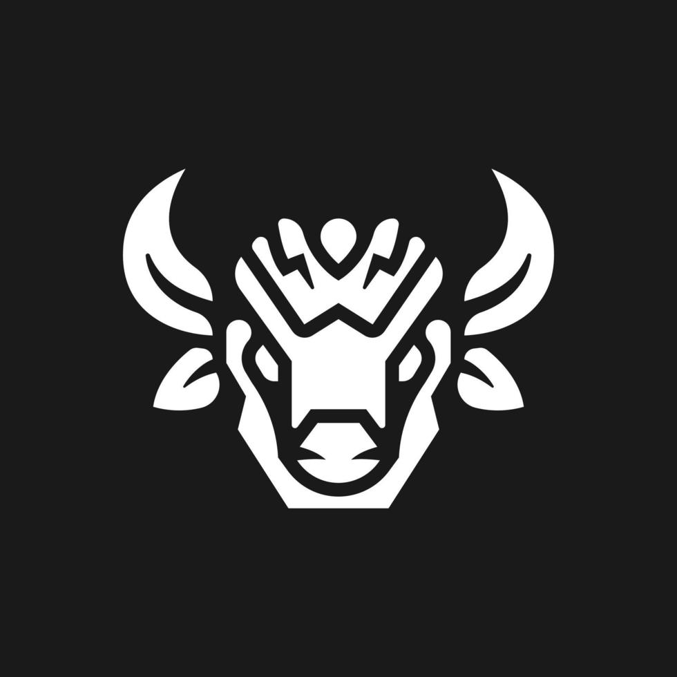 ilustração de conceito de silhueta de logotipo de bisão animal selvagem vetor