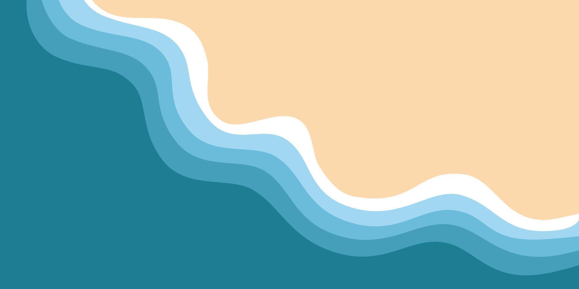 fundo abstrato do mar azul e praia de verão para banner, convite, cartaz ou design de site. vetor