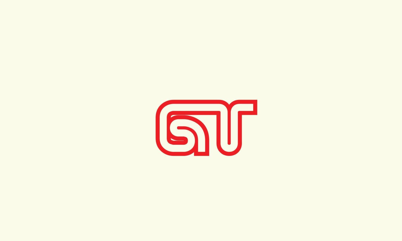 letras do alfabeto iniciais monograma logotipo gt, tg, g e t vetor