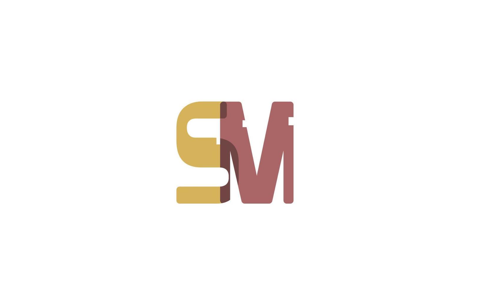 letras do alfabeto iniciais monograma logotipo sm, ms, s e m vetor