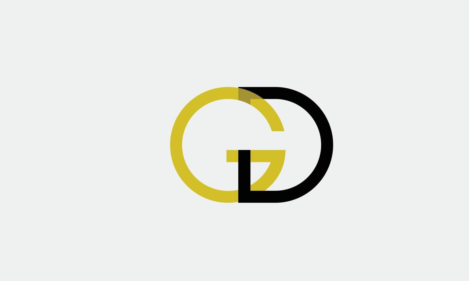 letras do alfabeto iniciais monograma logotipo gd, dg, g e d vetor