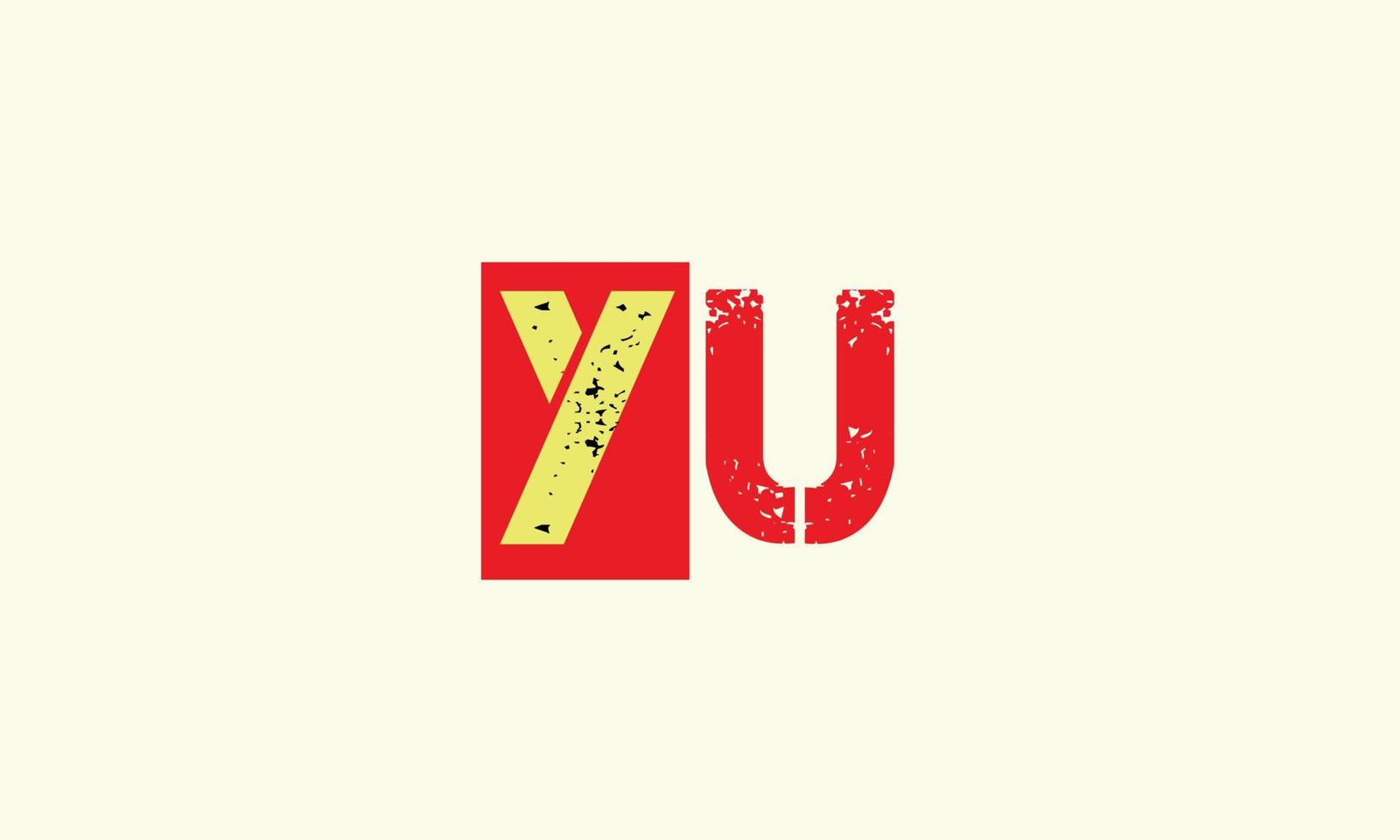 letras do alfabeto iniciais monograma logotipo yu, uy, y e u vetor