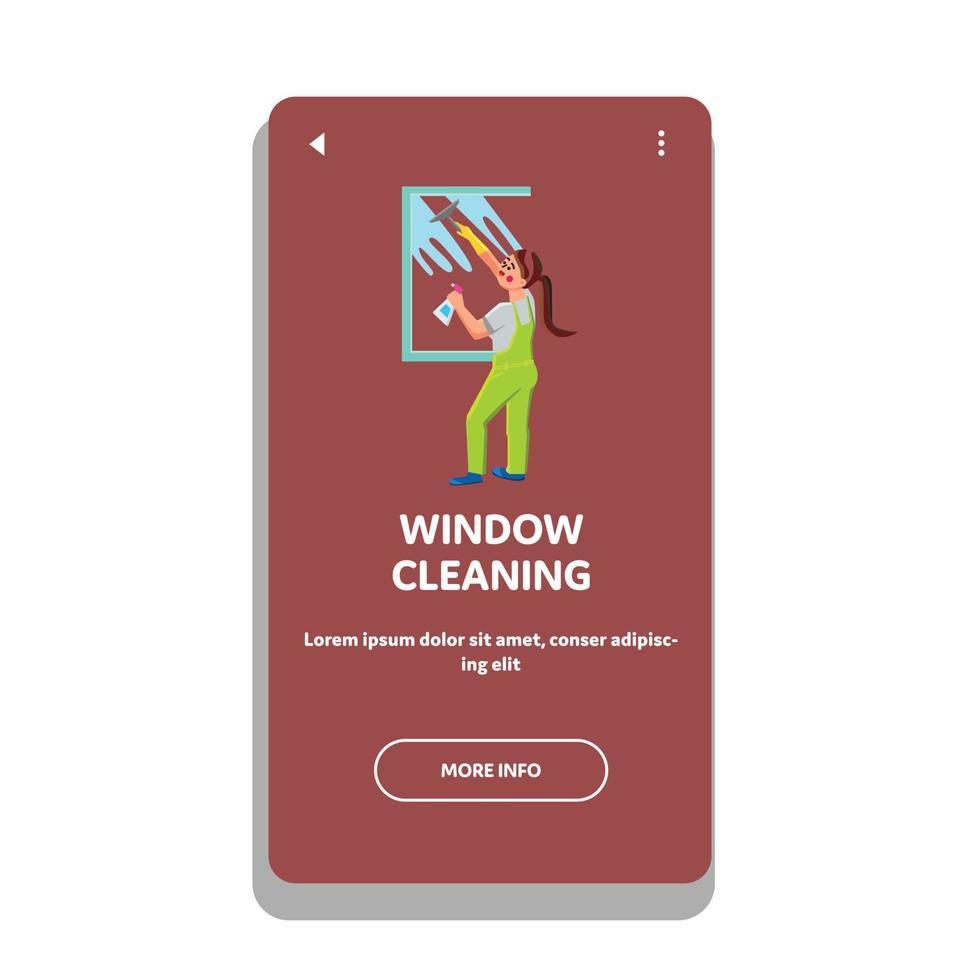 trabalhador de serviço de limpeza de janelas vetor de vidro limpo