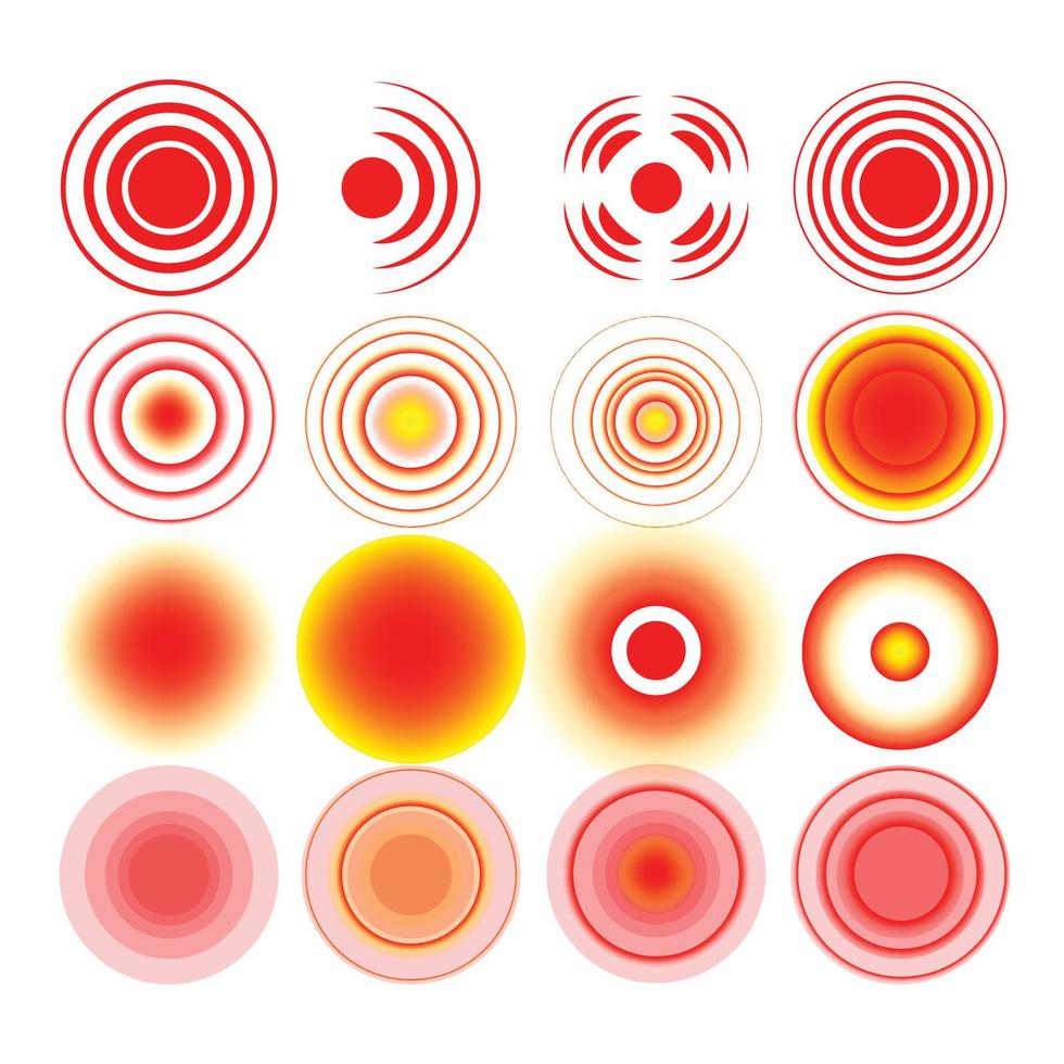círculo de dor de garganta ou vetor de conjunto de marca de localização