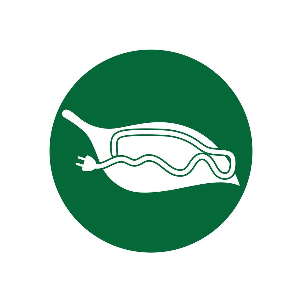 carro eco e vetor de logotipo de ícone de tecnologia de carro verde elétrico.