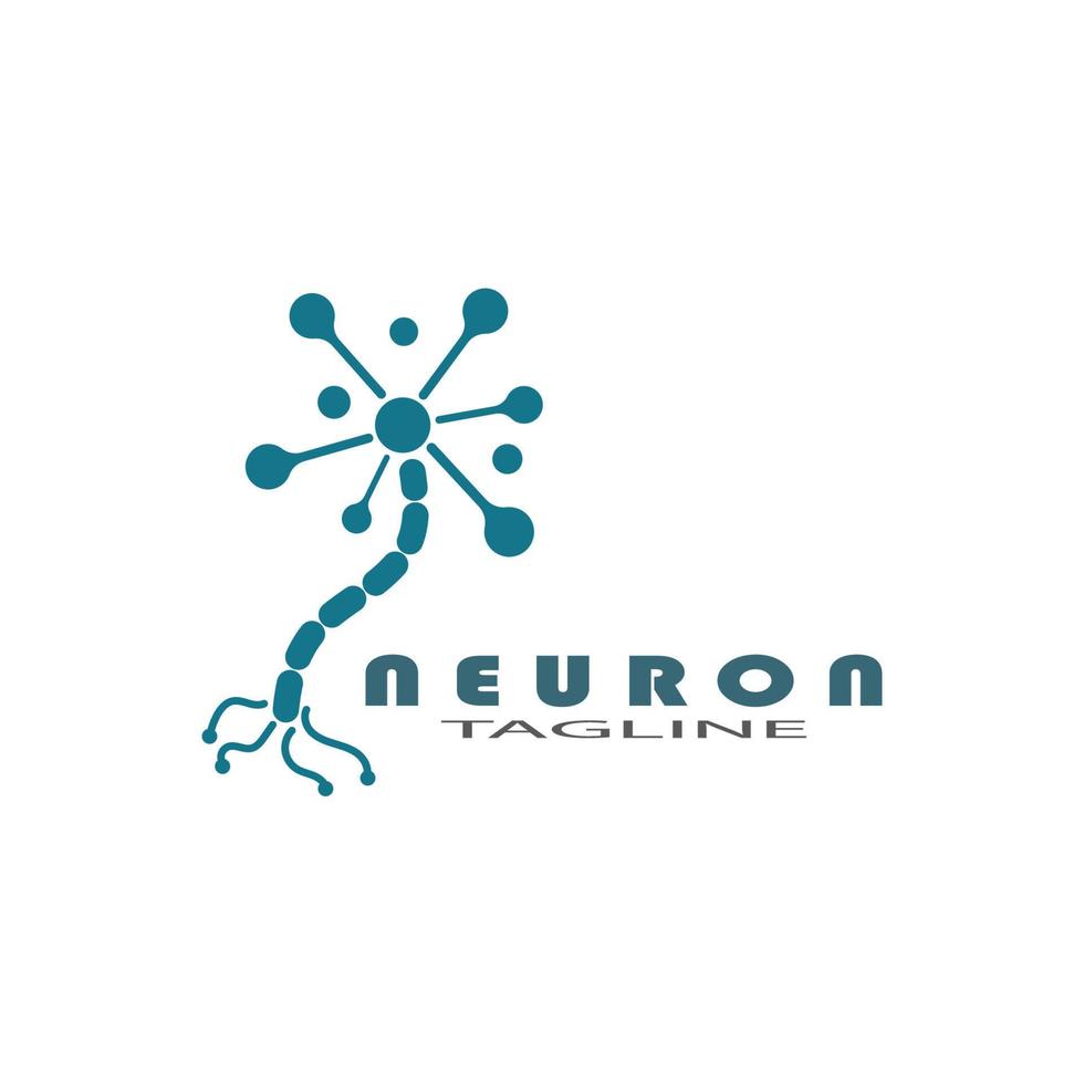 logotipo de neurônio ou ícone de modelo de ilustração de design de logotipo de célula nervosa com conceito de vetor