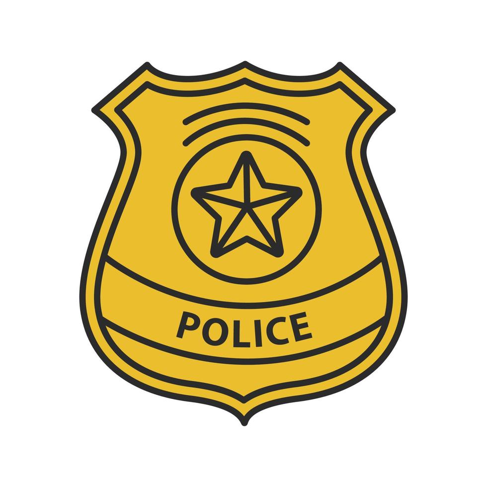 ícone de cor de distintivo de detetive da polícia. fornecimento de execução. ilustração vetorial isolada vetor