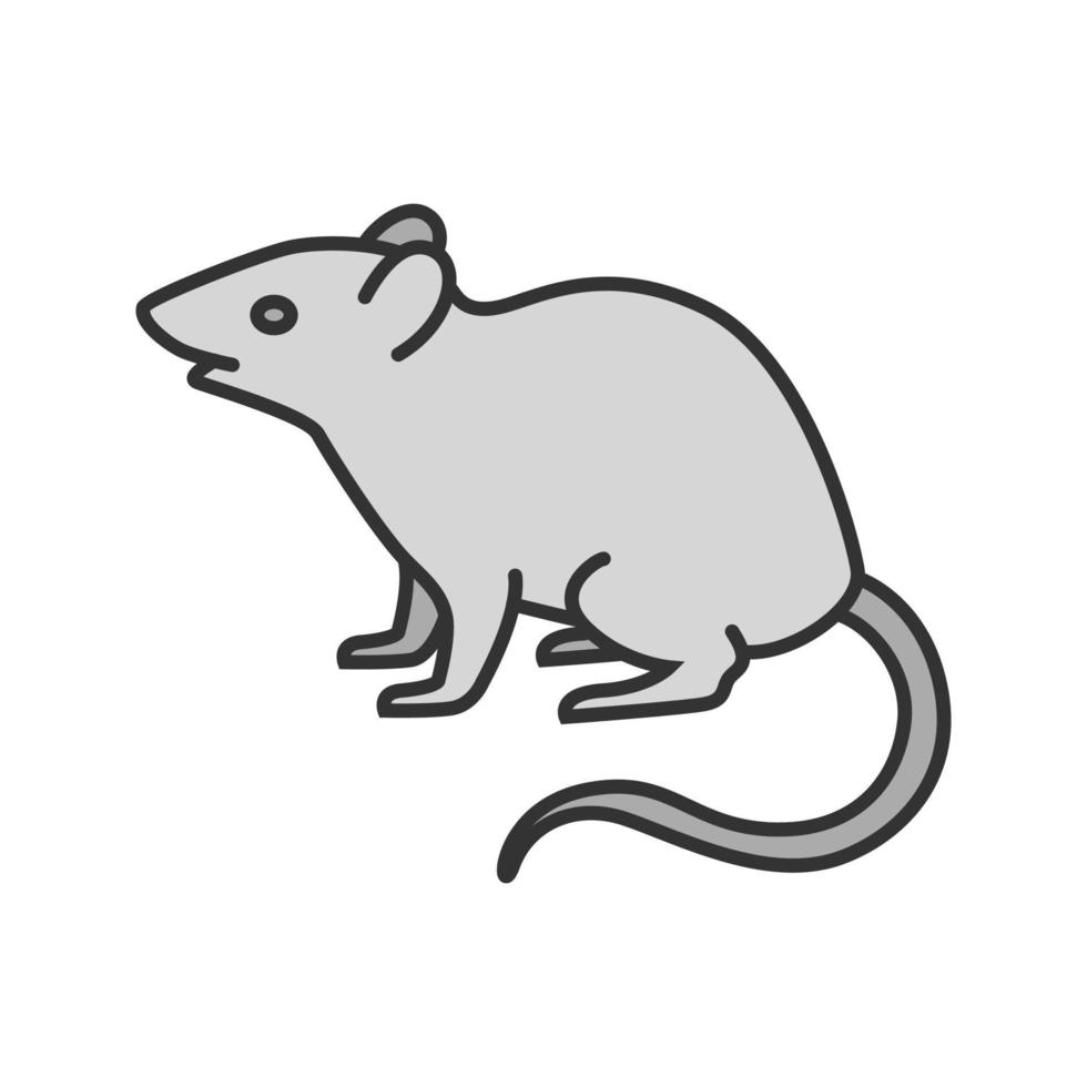rato, ícone de cor de rato. roedor. praga. ilustração vetorial isolada vetor