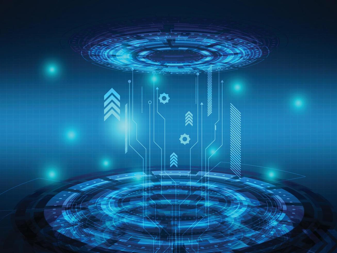 ilustração em vetor fundo de tecnologia cibernética futurista azul abstrato
