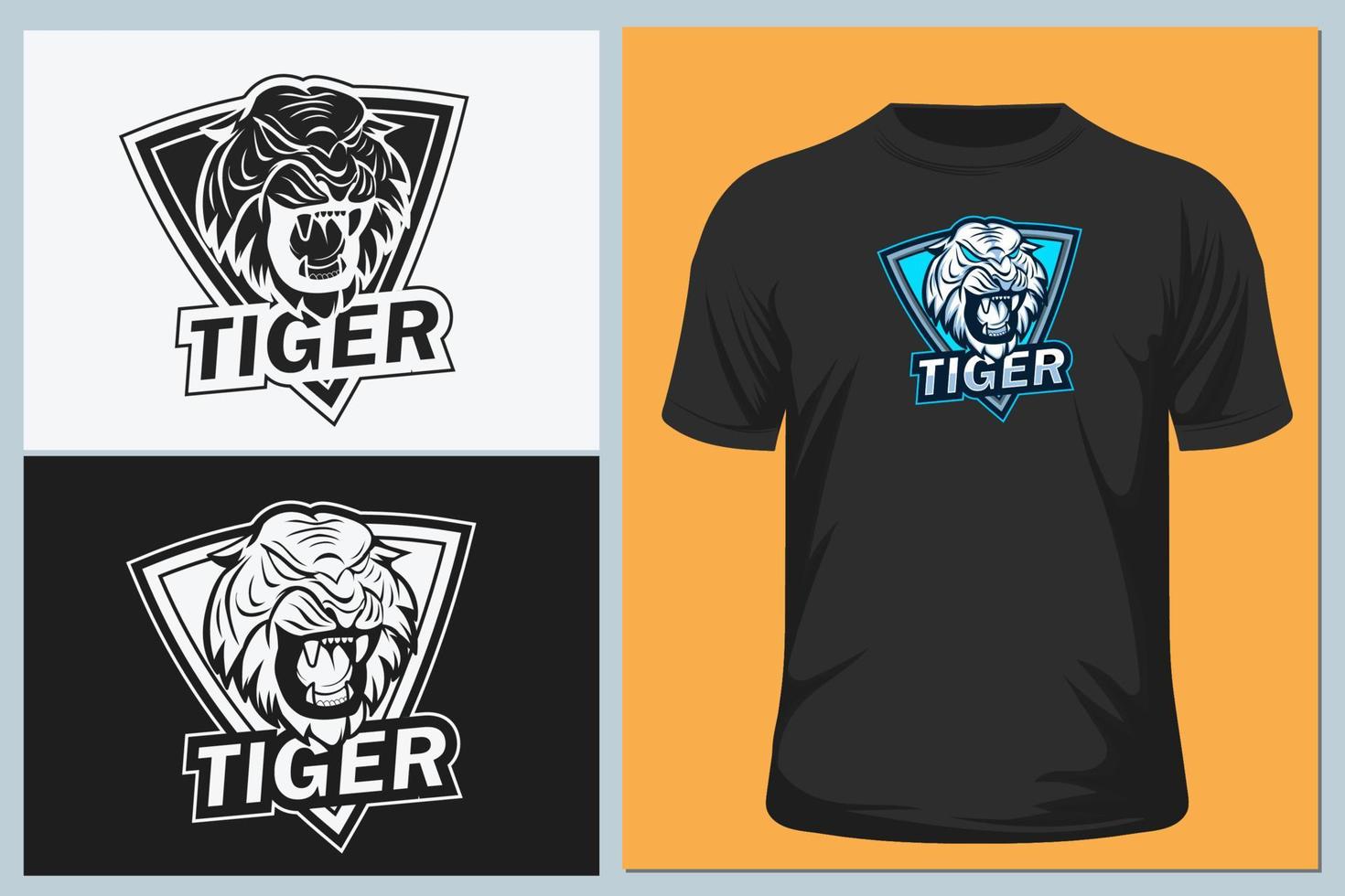 vetor de camiseta de tigre