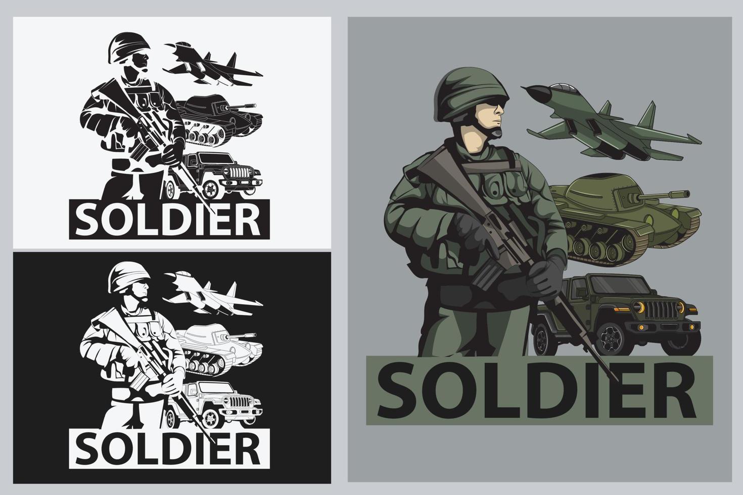 camiseta soldado vetor