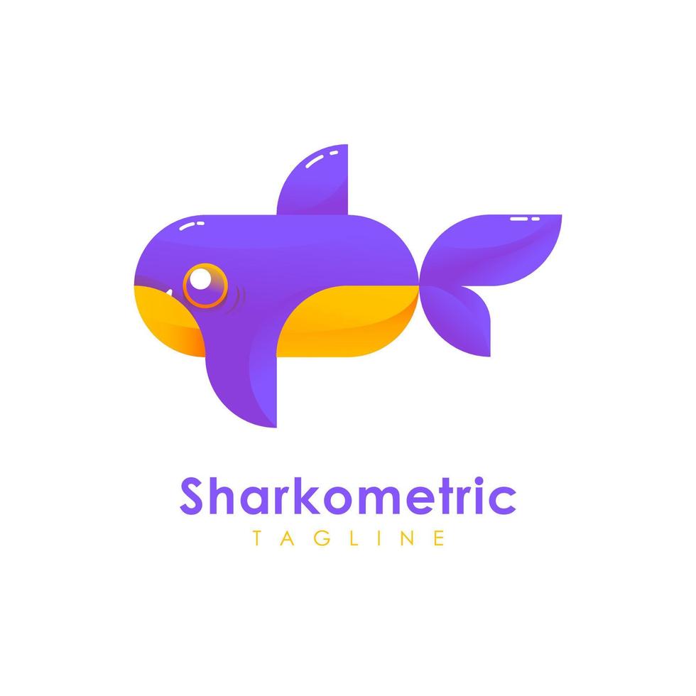 logotipo métrico do mar sharkometric vetor