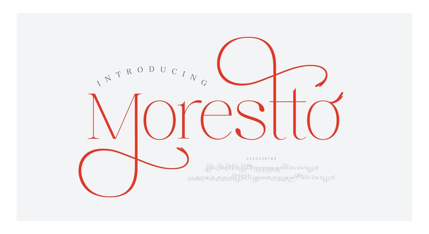 fonte e número de letras do alfabeto do logotipo do casamento. tipografia luxo letras serif fontes decorativas logotipos vintage conceito retrô. ilustração vetorial vetor